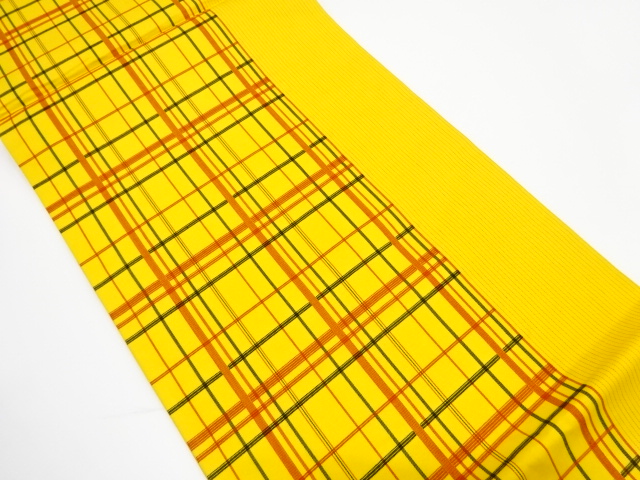 JAPANESE KIMONO / ANTIQUE FUKURO OBI / WOVEN GRID